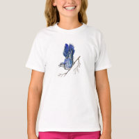 Watercolor woodland bird blue jay
