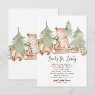 Watercolor Woodland Book Request Baby Shower Invitation