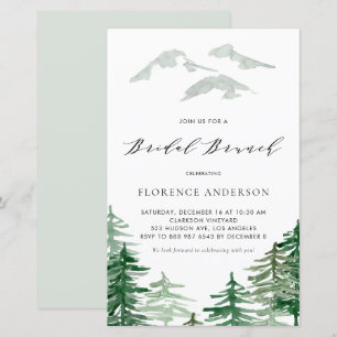 Watercolor Woodland Bridal Brunch Invitation