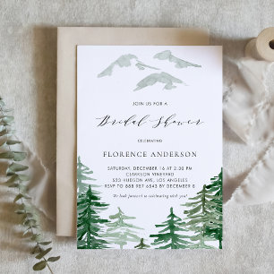 Watercolor Woodland Bridal Shower Invitation
