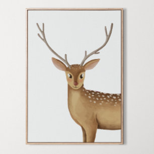 Watercolor Woodland Deer Boys Girls Room Decor