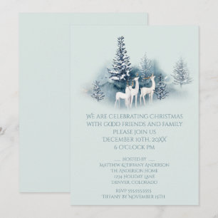 Watercolor Woodland Deer Invitation