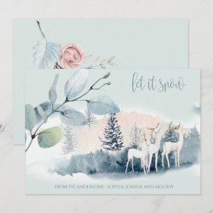 Watercolor Woodland Deer Invitation