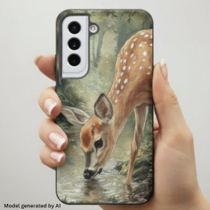 Watercolor Woodland Deer Nature Samsung Galaxy Case