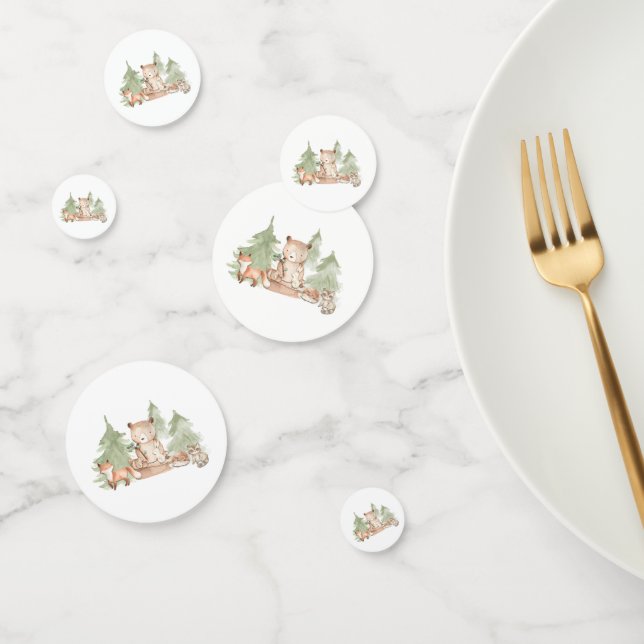 Watercolor Woodland Forest Animals Baby Shower Confetti (Group)