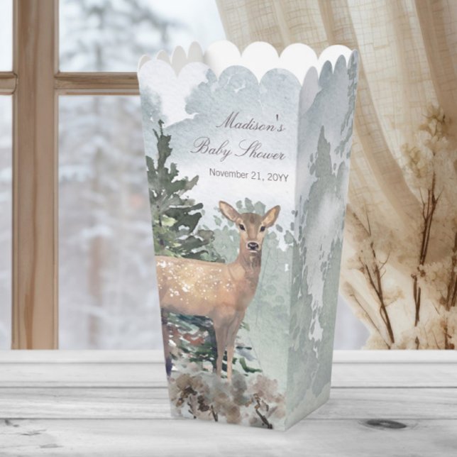 Watercolor Woodland Forest Doe Baby Shower Favour Box (Watercolor Woodland Forest Doe Baby Shower Favor Boxes)