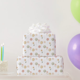 watercolor woodland forest friends birthday wrapping paper