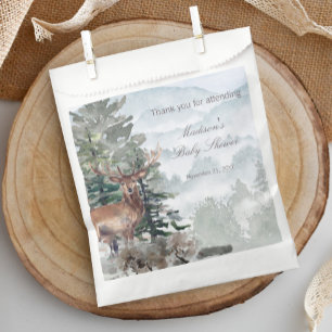 Watercolor Woodland Forest Stag Baby Shower Favour Bags