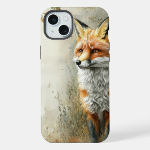 Watercolor Woodland Fox Nature Name iPhone 15 Plus Case