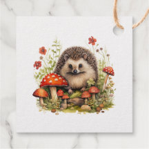 Watercolor Woodland Hedgehog Mushrooms Baby Shower