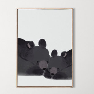 Watercolor Woodland Little Bear Nursery Room Decor