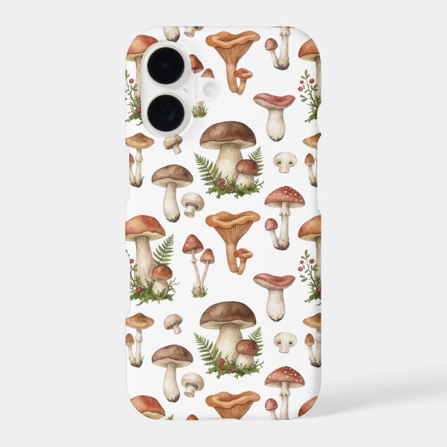 Watercolor Woodland Mushrooms Pattern – Case-Mate (Back)