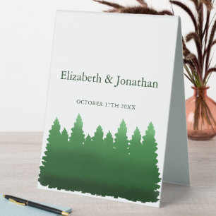 Watercolor Woodland Pines Wedding