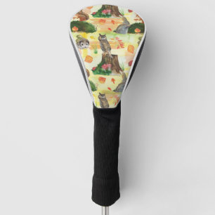 Watercolor Woodland Rabbit,owl, squirrel, hedgehog Golf Head Cover