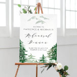 Watercolor Woodland Rehearsal Dinner Welcome Poster<br><div class="desc">Woodland theme rehearsal dinner welcome sign featuring green watercolour trees and mountains. This whimsical welcome sign is perfect for spring,  fall and winter rehearsal dinners. This will also be perfect for forest and woodland theme weddings. Matching items are available.</div>