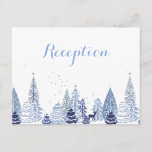 Watercolor Woodland Snowflakes Winter Wedding Invitation Postcard