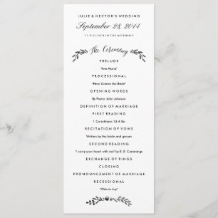 Watercolor Woodland Wedding Program - Updated Programme