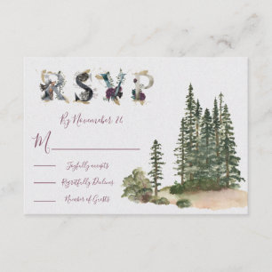 Watercolor Woodland Wedding response cards RSVP