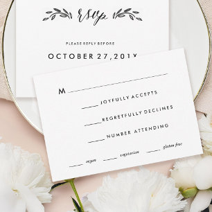 Watercolor Woodland Wedding Simplified RSVP Card