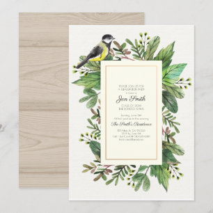 Watercolor. Woodsy. Graduation Party Invitation. Invitation