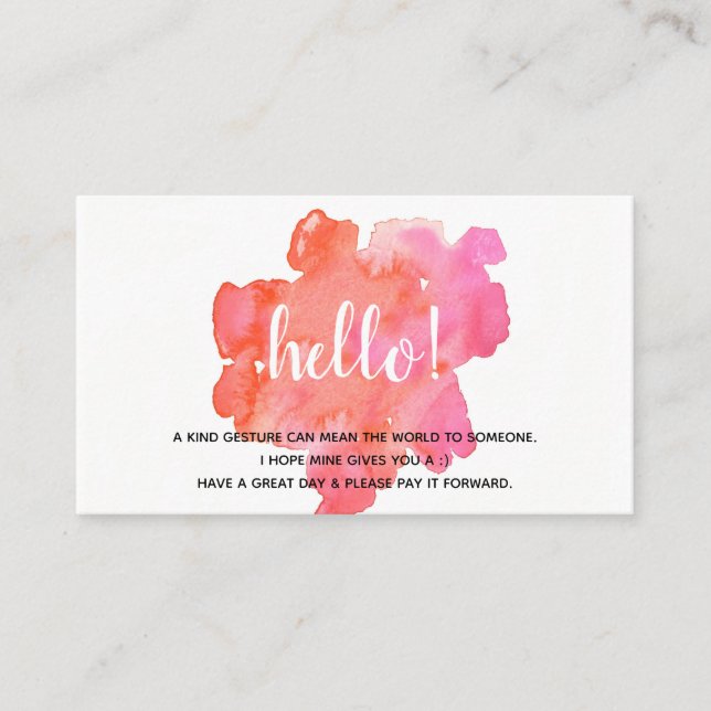 Watercolor Words | Pay It Forward Cards (Front)