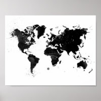 Watercolor world map