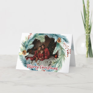 Watercolor Wreath Christmas Card