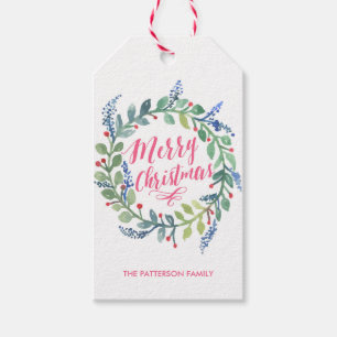 Watercolor Wreath Collection Gift Tags