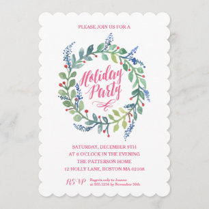 Watercolor Wreath Collection Invitation