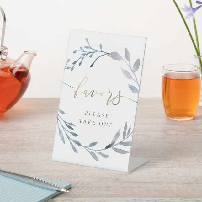 watercolor wreath favours pedestal sign (In SItu)