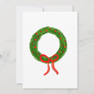 Watercolor Wreath Greeting Card Christmas 