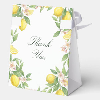 Watercolor Wreath Mediterranean Citrus Wedding Favour Box