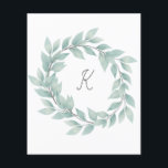 Watercolor wreath Monogram<br><div class="desc">Watercolor wreath</div>