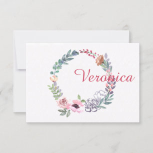 Watercolor Wreath Personalised Stationery Invitation