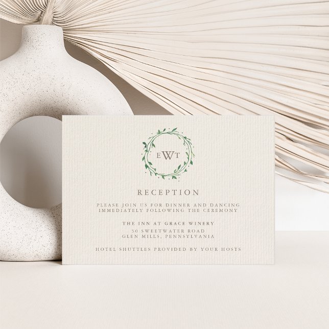 Watercolor Wreath Reception Card | Forest (Creator Uploaded)