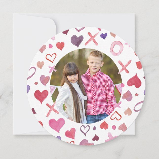 Watercolor XOXO Valentine's Day Cards (Front)