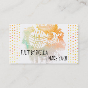 Watercolor yarn knitting crochet business card