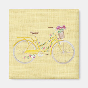 Watercolor Yellow Bike Magnet