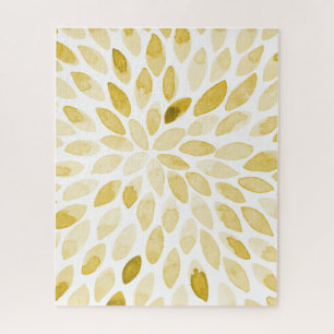 Watercolor yellow brush strokes jigsaw puzzle