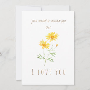 watercolor yellow daisy  flowers greeting card