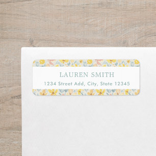 Watercolor Yellow Floral Return Address