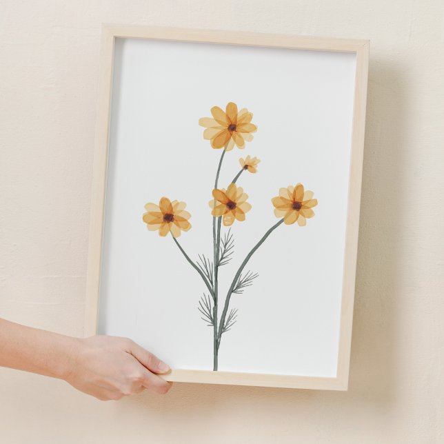 Watercolor Yellow Flower Cosmos Nursery Decor (Watercolor Yellow Flower Cosmos Nursery Decor)