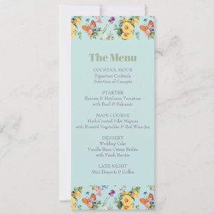 Watercolor Yellow Flowers & Floral Pattern Design Invitation