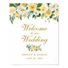 Watercolor Yellow Gold Floral Wedding Welcome