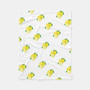 Watercolor Yellow Lemon fruit Citrus Summer Fleece Blanket
