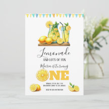 Watercolor Yellow Lemonade 1st Birthday Party