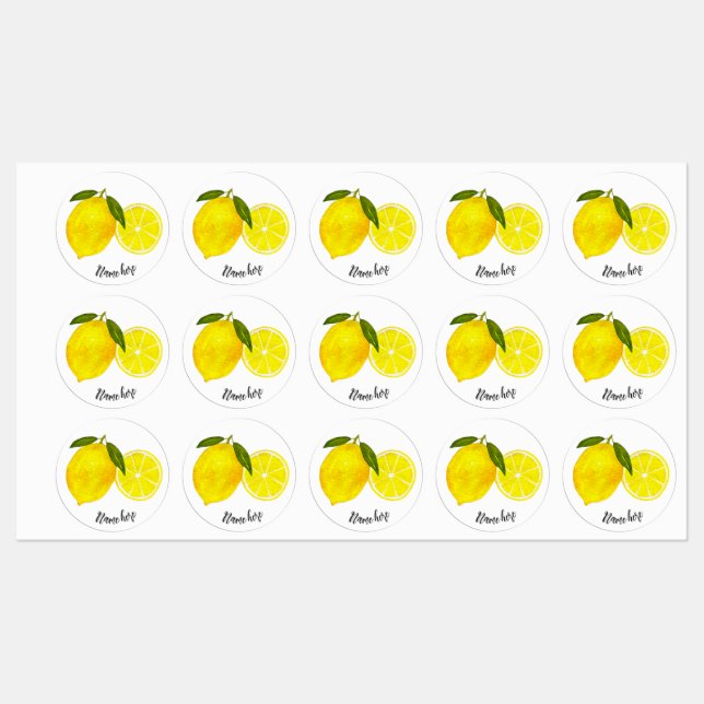 Watercolor Yellow Lemons (Sheet)