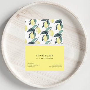 Watercolor Yellow Lemons Seamless Pattern Business Card