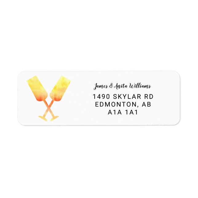 watercolor yellow orange champagne glass new year (Front)