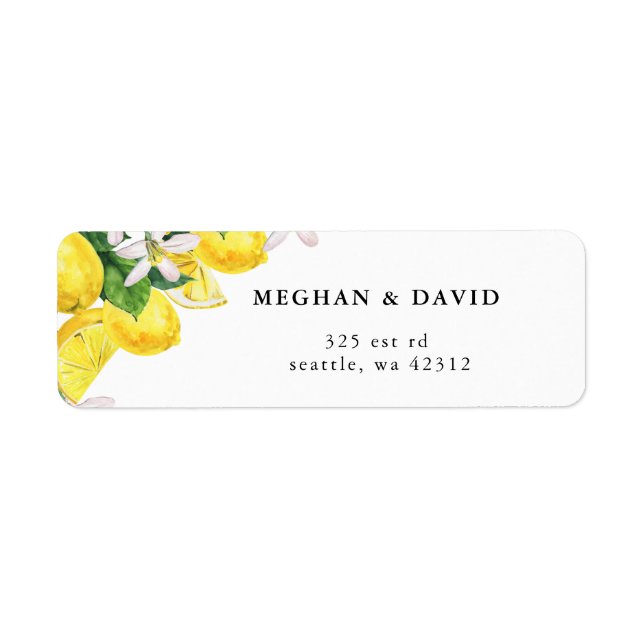 Watercolor Yellow Rustic Citrus Lemon Wedding  (Front)